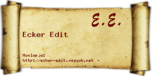 Ecker Edit névjegykártya